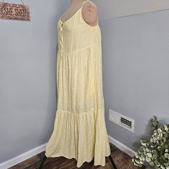 Old Navy Yellow Embroidered Maxi Dress Pockets Large Summer Sundress Y2K - Picture 5 of 11